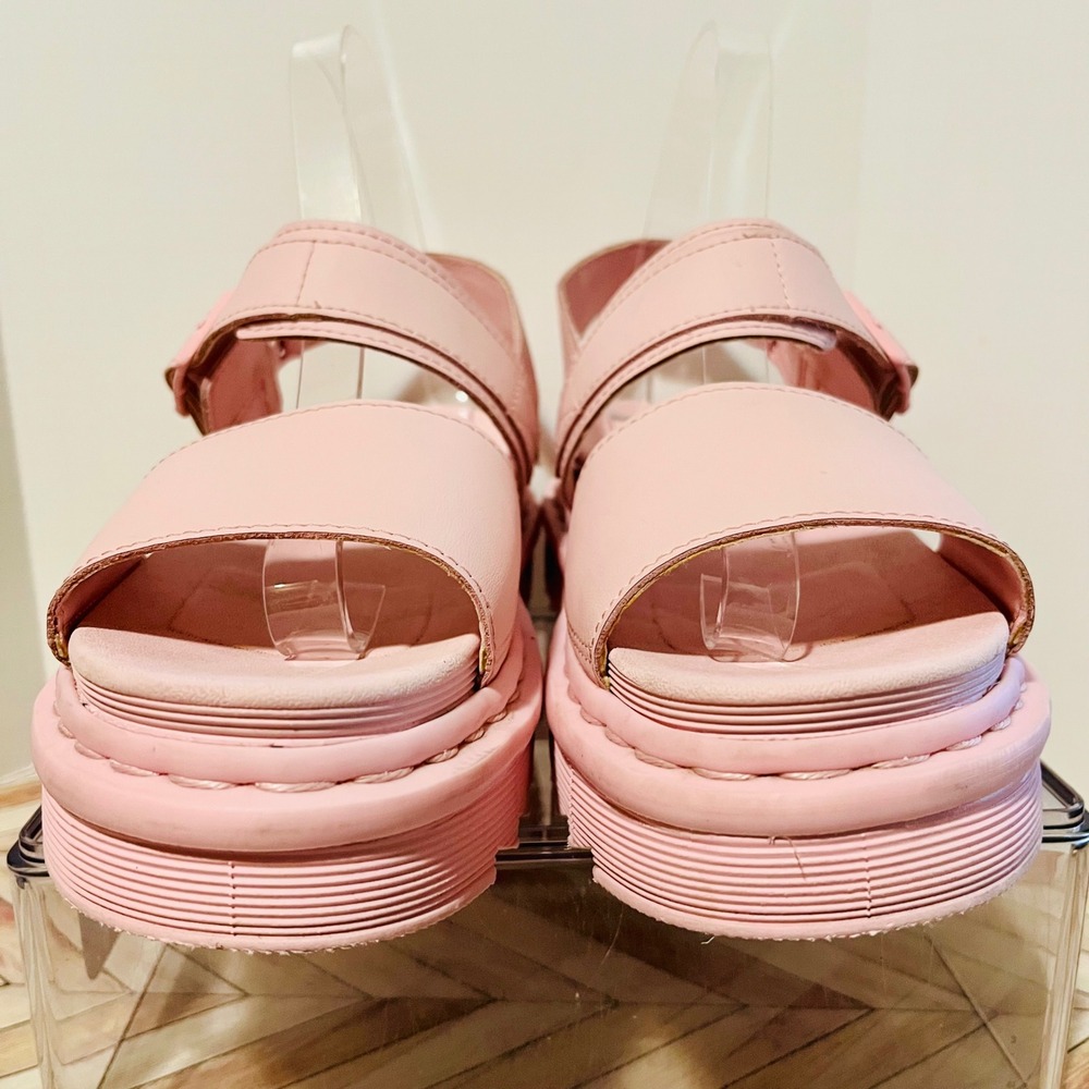 Dr Martens Voss Mono Pink Hydro Leather Sandals Women 7 Platform Barbie Pastel - Picture 6 of 11